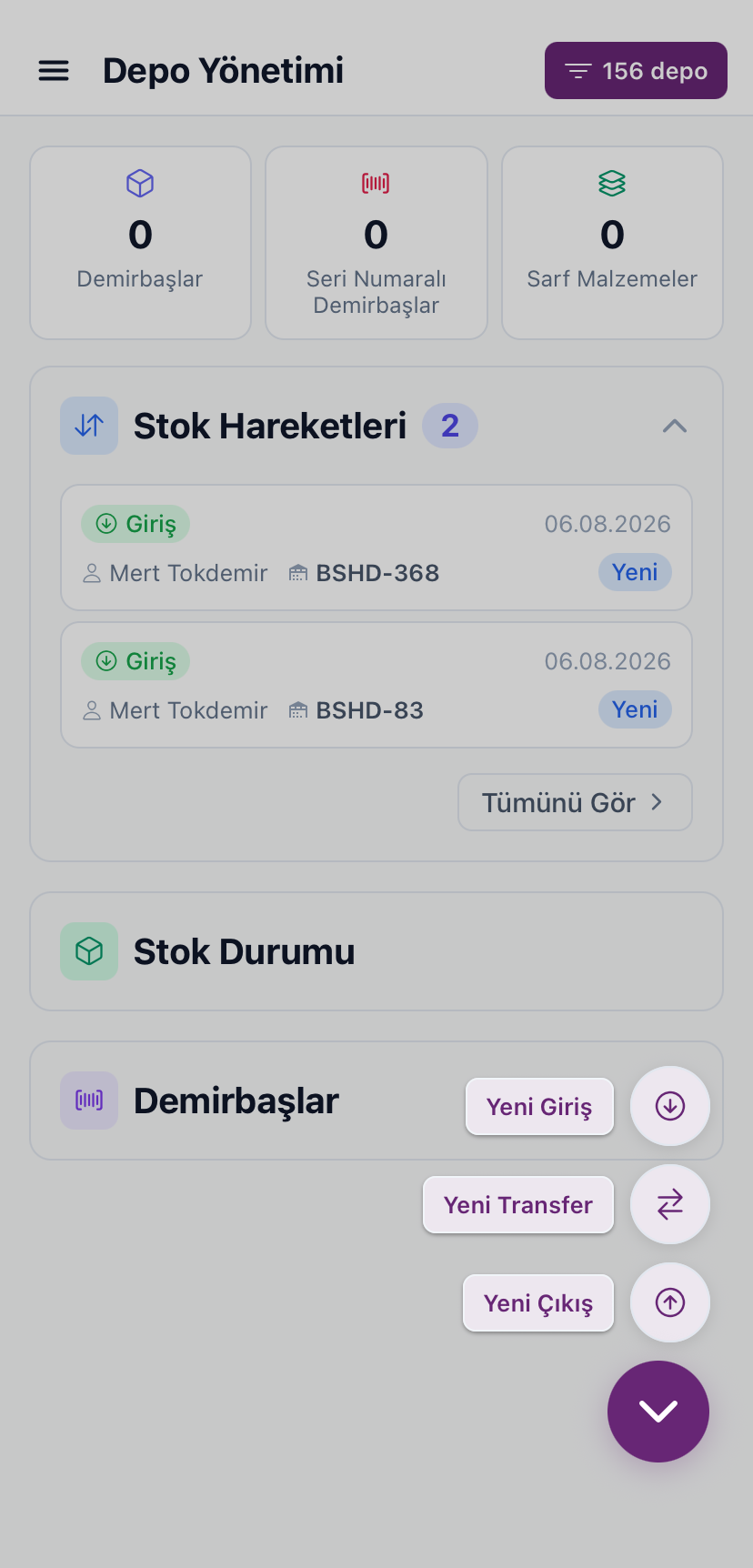 03 depo yonetimi hizli islemler
